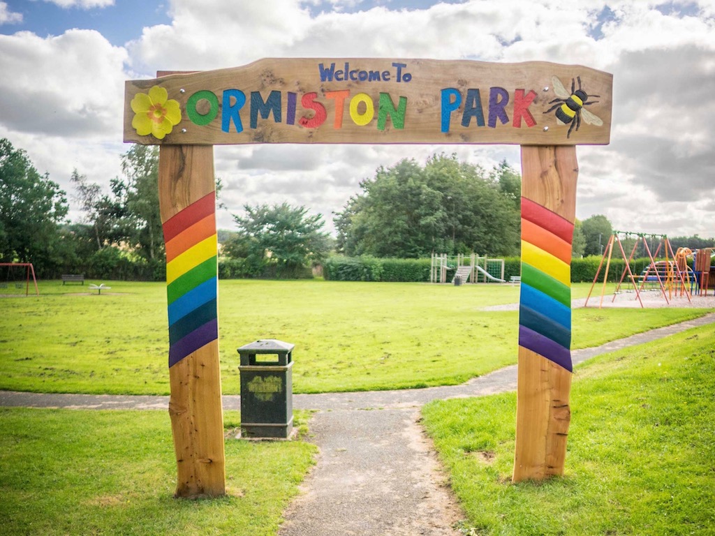 Ormiston Park colourful hand carved entrance wildchild designs