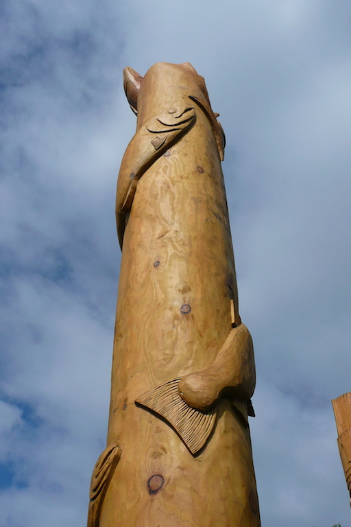 fish art sculpture wooden totem pole wildchild designs