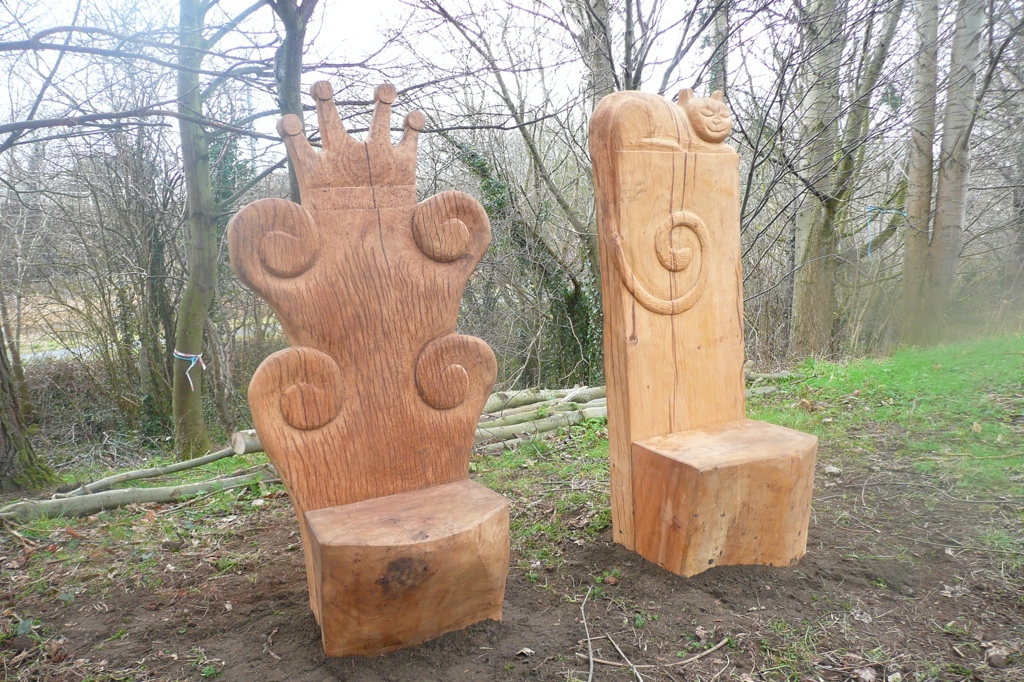 hand carved bespoke sculpture benches wildchild designs