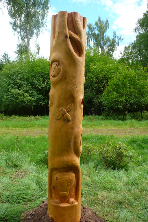 nature hand carved totem pole sculpture wildchild designs