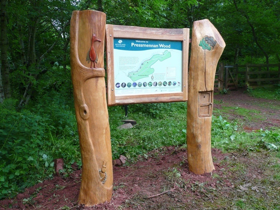 Pressmennan woods signage by Wildchild Designs